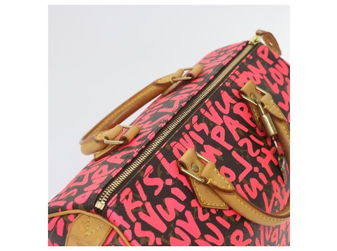 LOUIS VUITTON Borsa a Mano Speedy 30 Monogram Graffiti Rosa M93704 LV Auth 56156SAM Monogramma - vista 7