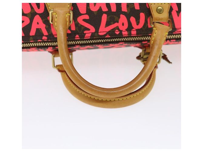 LOUIS VUITTON Borsa a Mano Speedy 30 Monogram Graffiti Rosa M93704 LV Auth 56156SAM Monogramma - vista 8