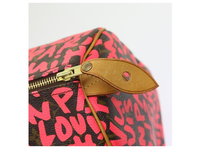 LOUIS VUITTON Borsa a Mano Speedy 30 Monogram Graffiti Rosa M93704 LV Auth 56156SAM Monogramma - vista 9