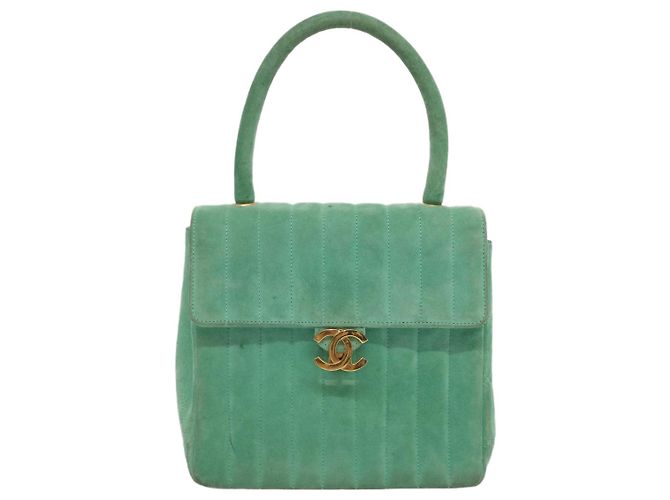 CHANEL Borsa a Mano in Camoscio Verde CC Auth 68731SAV - view 13