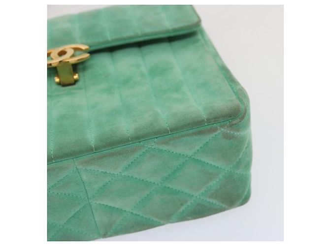 CHANEL Borsa a Mano in Camoscio Verde CC Auth 68731SAV - view 14