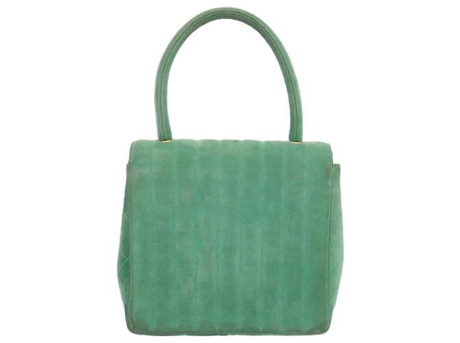 CHANEL Borsa a Mano in Camoscio Verde CC Auth 68731SAV - view 2