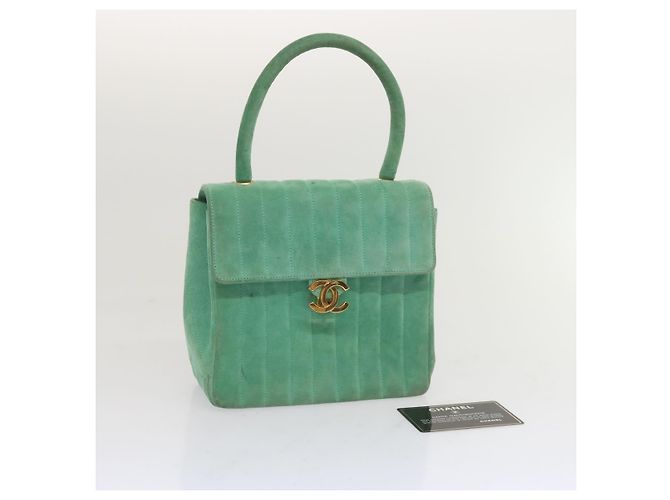 CHANEL Borsa a Mano in Camoscio Verde CC Auth 68731SAV - view 21