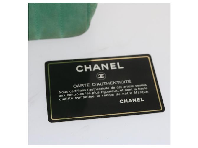 CHANEL Borsa a Mano in Camoscio Verde CC Auth 68731SAV - view 22