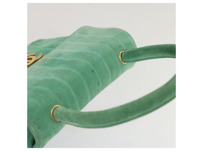 CHANEL Borsa a Mano in Camoscio Verde CC Auth 68731SAV - view 6