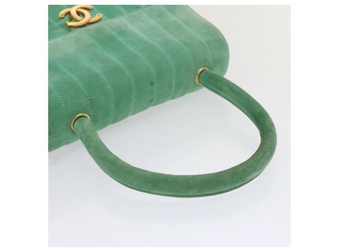 CHANEL Borsa a Mano in Camoscio Verde CC Auth 68731SAV - view 7