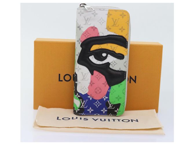 LOUIS VUITTON Monogram LV Portrait Zippy Vertical Wallet M82590 LV Auth 92757SAM White - view 12