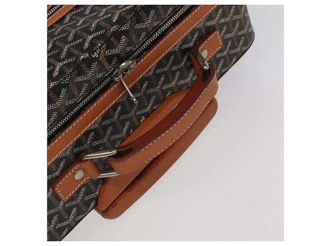 Maleta GOYARD Herringbone Trolley PM en PVCCanvas marrón Auth mr552SAM Castaño - vista 14