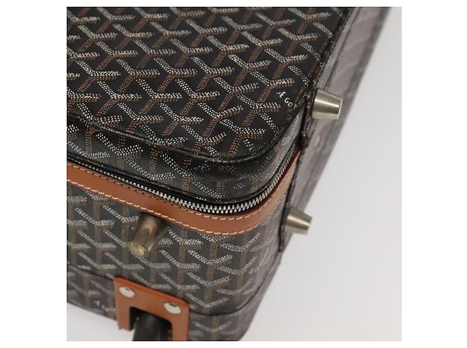 Maleta GOYARD Herringbone Trolley PM en PVCCanvas marrón Auth mr552SAM Castaño - vista 16