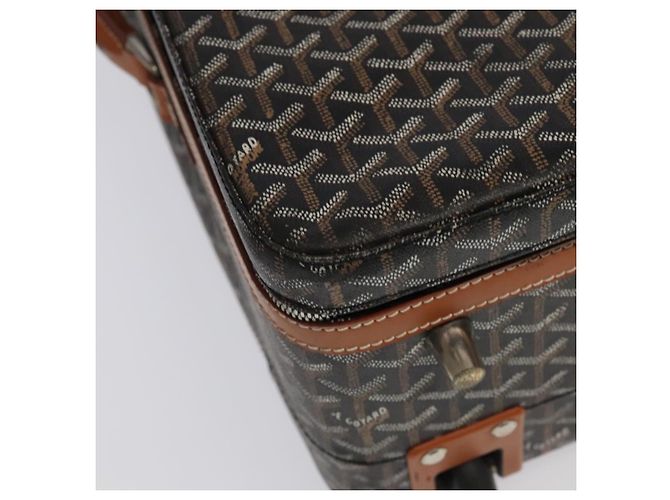 Maleta GOYARD Herringbone Trolley PM en PVCCanvas marrón Auth mr552SAM Castaño - vista 17