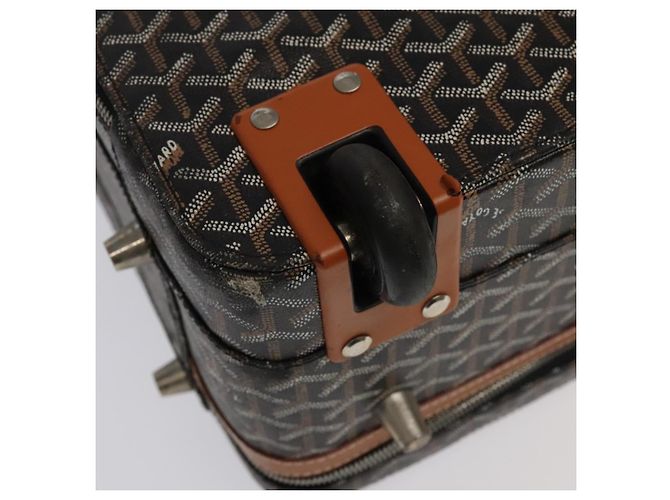 Maleta GOYARD Herringbone Trolley PM en PVCCanvas marrón Auth mr552SAM Castaño - vista 18