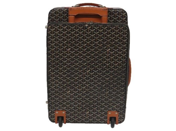 Maleta GOYARD Herringbone Trolley PM en PVCCanvas marrón Auth mr552SAM Castaño - vista 2