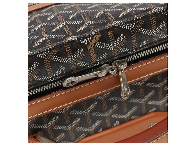 Maleta GOYARD Herringbone Trolley PM en PVCCanvas marrón Auth mr552SAM Castaño - vista 20
