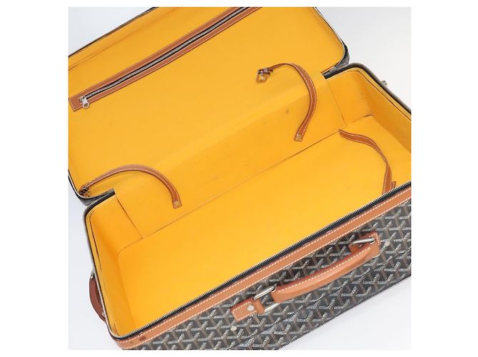 Maleta GOYARD Herringbone Trolley PM en PVCCanvas marrón Auth mr552SAM Castaño - vista 26