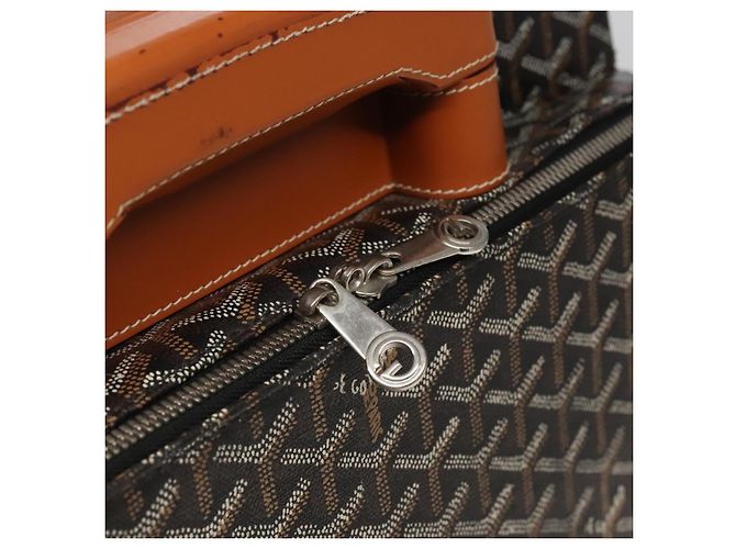 Maleta GOYARD Herringbone Trolley PM en PVCCanvas marrón Auth mr552SAM Castaño - vista 28