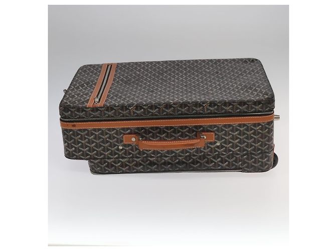 Maleta GOYARD Herringbone Trolley PM en PVCCanvas marrón Auth mr552SAM Castaño - vista 3