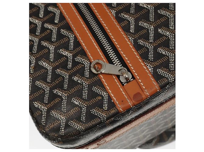 Maleta GOYARD Herringbone Trolley PM en PVCCanvas marrón Auth mr552SAM Castaño - vista 32
