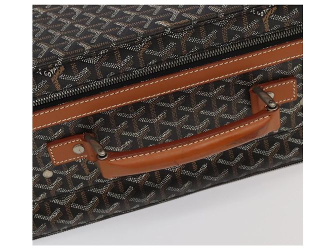 Maleta GOYARD Herringbone Trolley PM en PVCCanvas marrón Auth mr552SAM Castaño - vista 4
