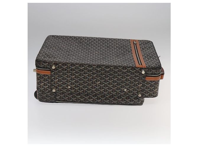 Maleta GOYARD Herringbone Trolley PM en PVCCanvas marrón Auth mr552SAM Castaño - vista 6