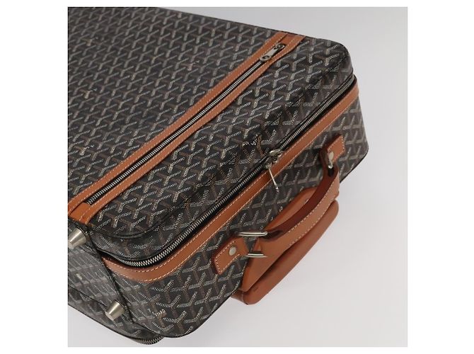 Maleta GOYARD Herringbone Trolley PM en PVCCanvas marrón Auth mr552SAM Castaño - vista 8