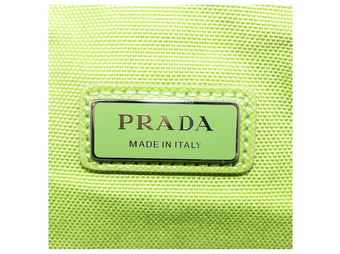 Borsa a Spalla PRADA in Tela Argento Verde Auth 102538SAV - vista 18
