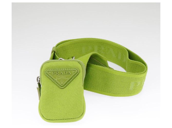 Borsa a Spalla PRADA in Tela Argento Verde Auth 102538SAV - vista 22