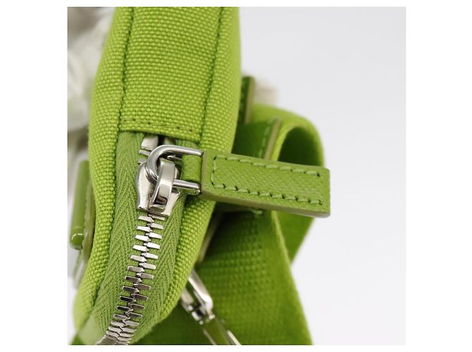 Borsa a Spalla PRADA in Tela Argento Verde Auth 102538SAV - vista 27