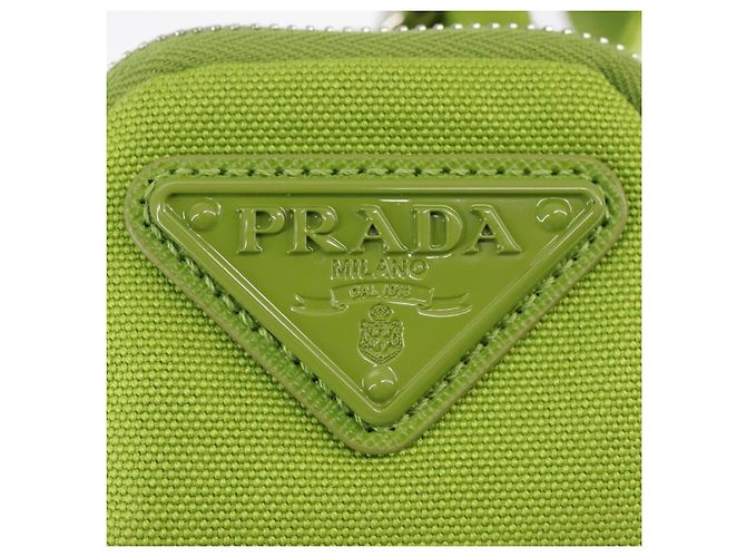 Borsa a Spalla PRADA in Tela Argento Verde Auth 102538SAV - vista 28
