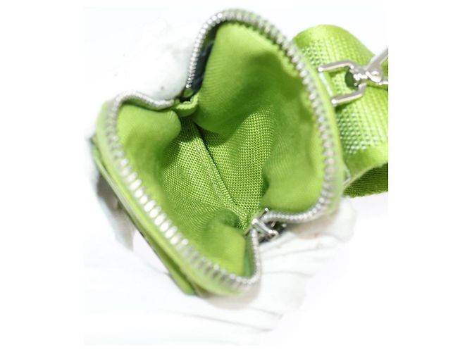 Borsa a Spalla PRADA in Tela Argento Verde Auth 102538SAV - vista 29