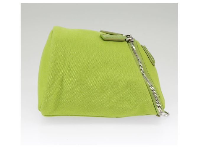 Borsa a Spalla PRADA in Tela Argento Verde Auth 102538SAV - vista 4