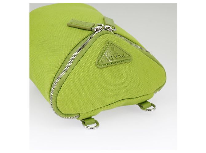 Borsa a Spalla PRADA in Tela Argento Verde Auth 102538SAV - vista 5