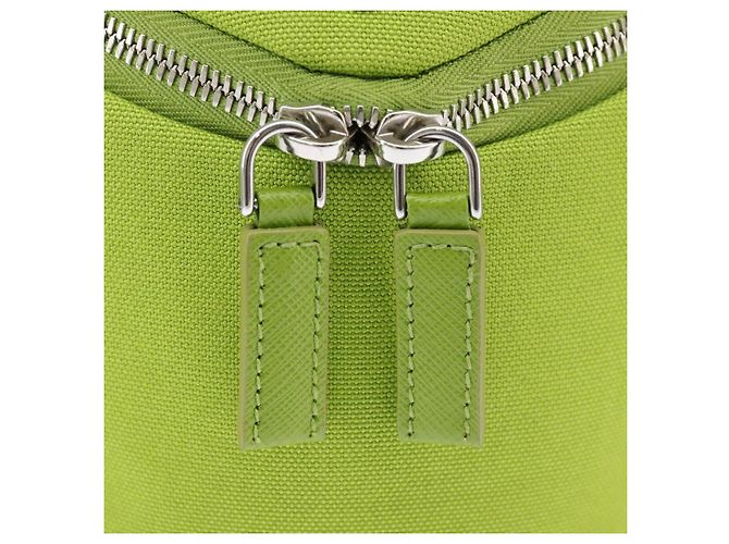 Borsa a Spalla PRADA in Tela Argento Verde Auth 102538SAV - vista 8