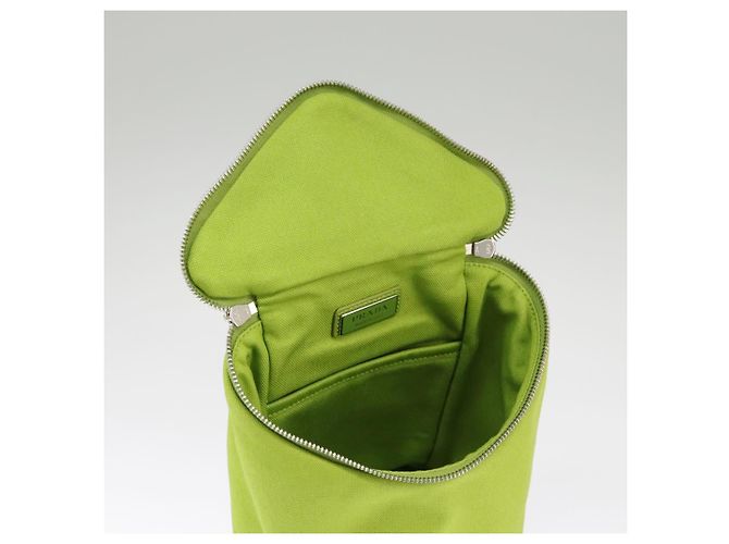 Borsa a Spalla PRADA in Tela Argento Verde Auth 102538SAV - vista 9