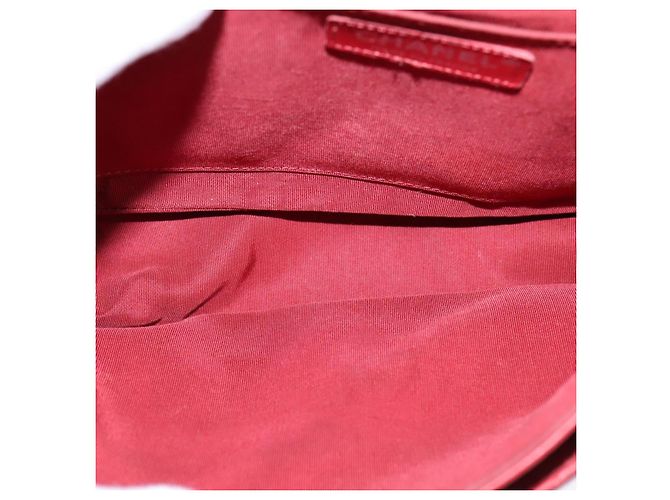 CHANEL Borsa a Spalla con Catena V Stitch in Pelle di Agnello Rossa CC Auth 102030SAM Rosso - vista 11