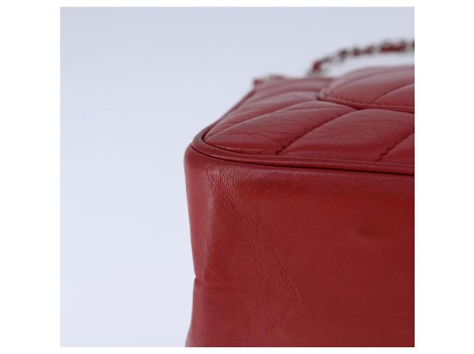CHANEL Borsa a Spalla con Catena V Stitch in Pelle di Agnello Rossa CC Auth 102030SAM Rosso - vista 15