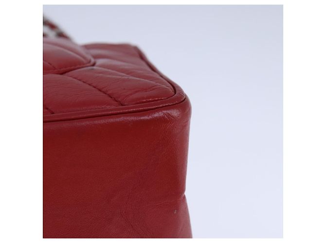 CHANEL Borsa a Spalla con Catena V Stitch in Pelle di Agnello Rossa CC Auth 102030SAM Rosso - vista 16