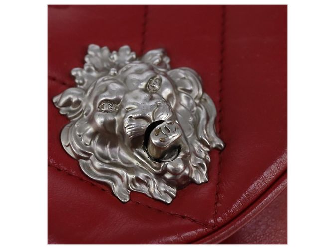 CHANEL Borsa a Spalla con Catena V Stitch in Pelle di Agnello Rossa CC Auth 102030SAM Rosso - vista 17