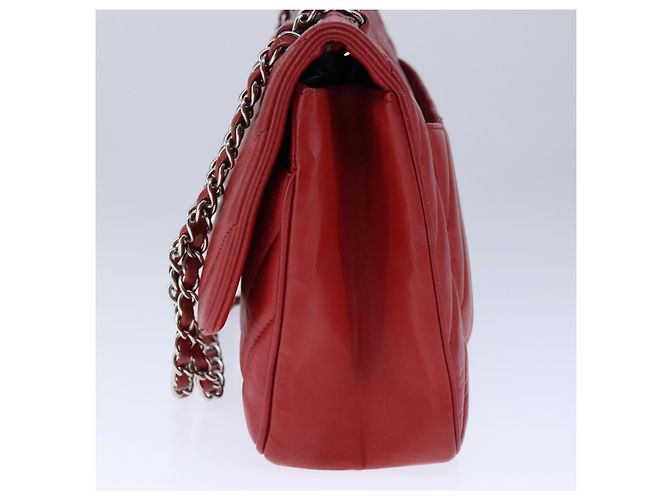 CHANEL Borsa a Spalla con Catena V Stitch in Pelle di Agnello Rossa CC Auth 102030SAM Rosso - vista 4