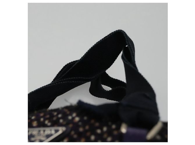 PRADA Borsa a mano in lana pelle viola argento Auth bs20846A Porpora - vista 14