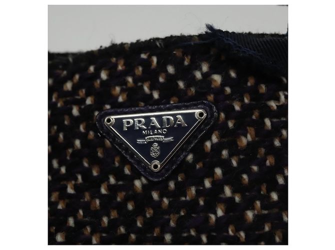 PRADA Borsa a mano in lana pelle viola argento Auth bs20846A Porpora - vista 18