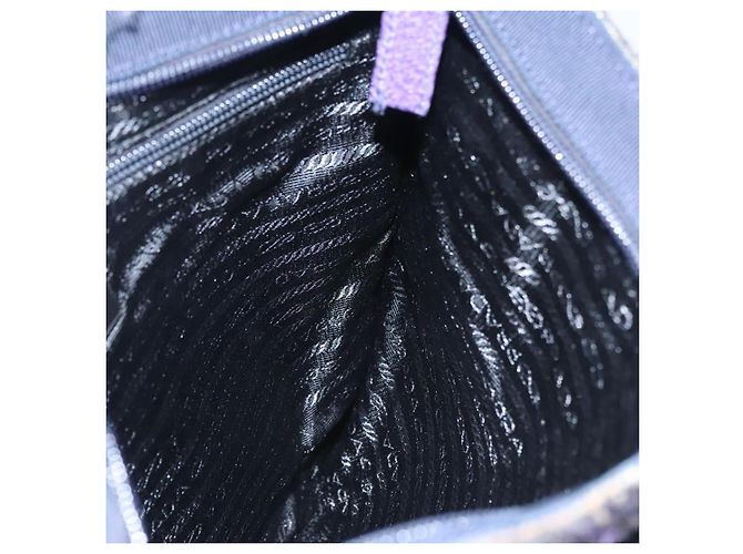 PRADA Borsa a mano in lana pelle viola argento Auth bs20846A Porpora - vista 20