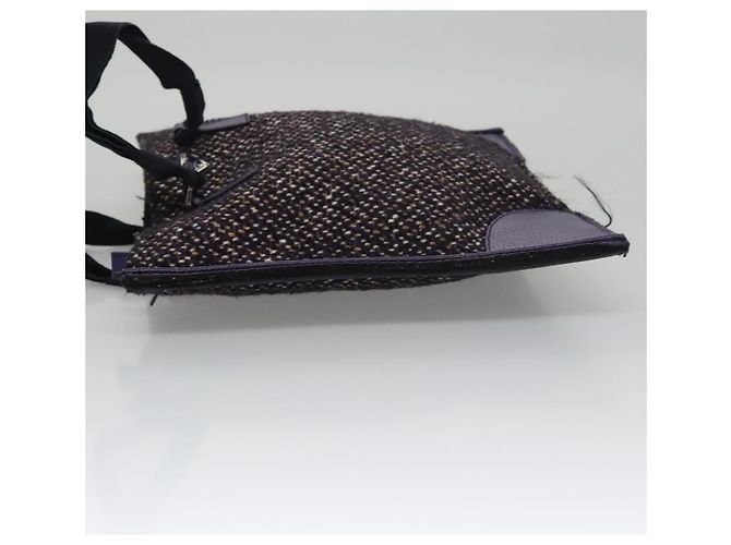 PRADA Borsa a mano in lana pelle viola argento Auth bs20846A Porpora - vista 4