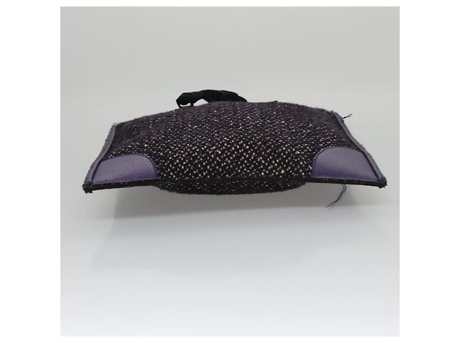 PRADA Borsa a mano in lana pelle viola argento Auth bs20846A Porpora - vista 5