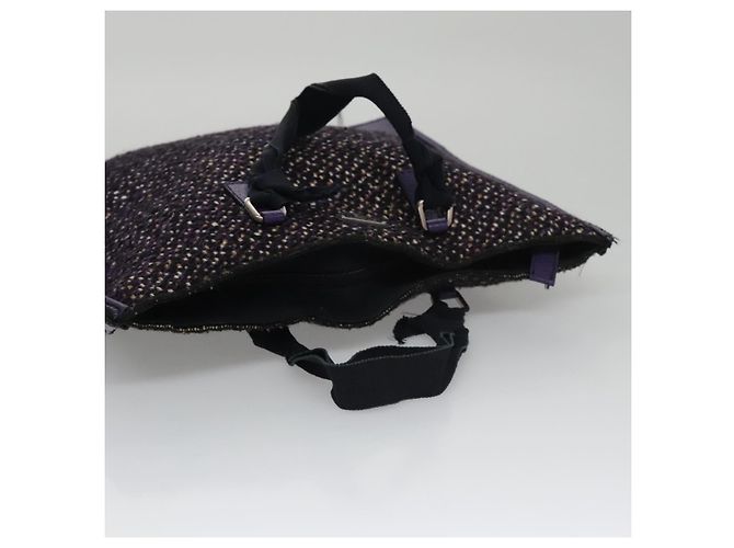 PRADA Borsa a mano in lana pelle viola argento Auth bs20846A Porpora - vista 6