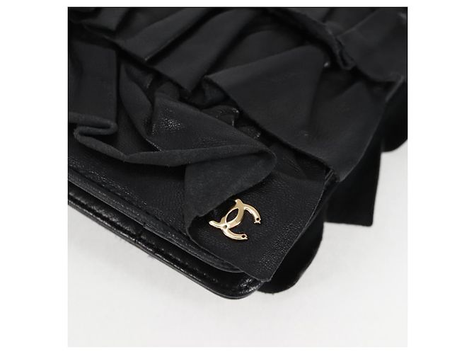 CHANEL Borsa a Mano con Catena in Pelle di Agnello Nera Oro CC Auth yk18016M Nero D'oro - vista 17