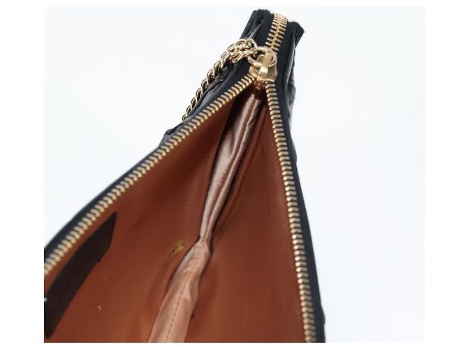 CHANEL Borsa a Mano con Catena in Pelle di Agnello Nera Oro CC Auth yk18016M Nero D'oro - vista 23