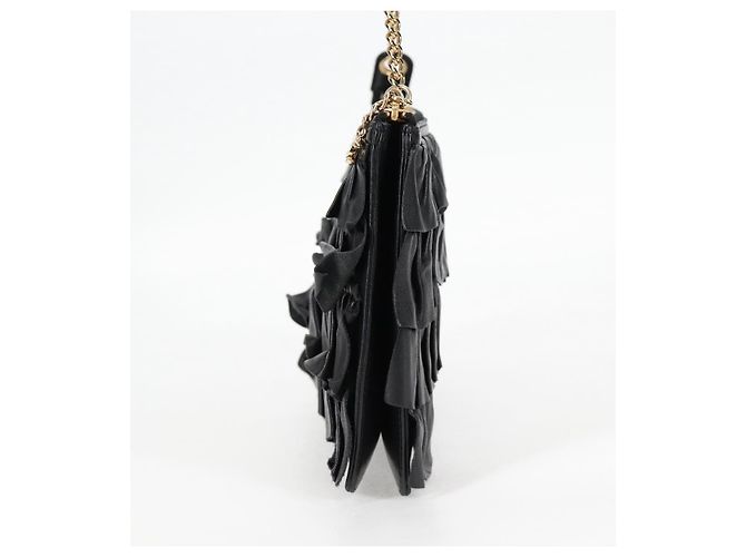CHANEL Borsa a Mano con Catena in Pelle di Agnello Nera Oro CC Auth yk18016M Nero D'oro - vista 4