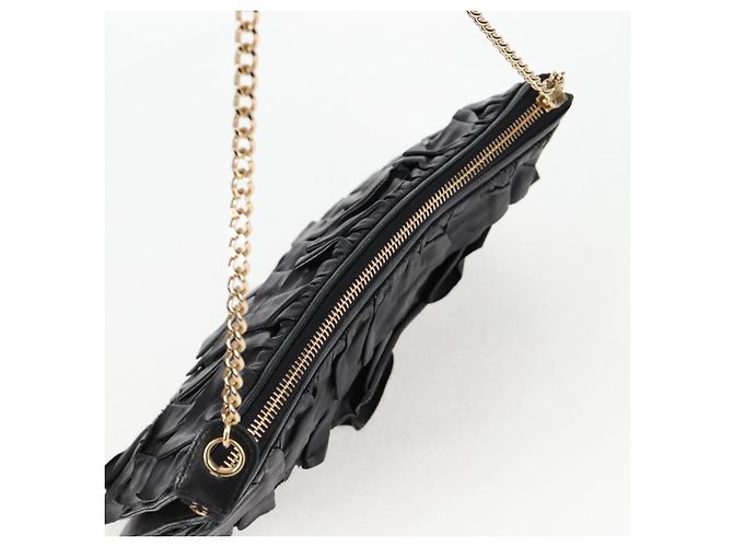 CHANEL Borsa a Mano con Catena in Pelle di Agnello Nera Oro CC Auth yk18016M Nero D'oro - vista 6