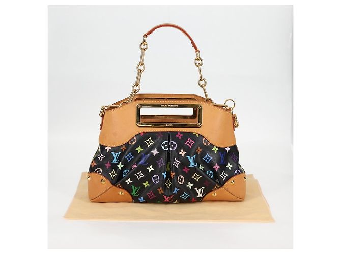 LOUIS VUITTON Bolso de Mano Judy MM Monograma Multicolor 2Way M40256 LV Auth 121498M Negro - vista 12