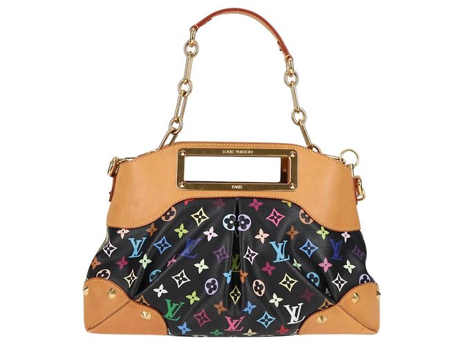 LOUIS VUITTON Bolso de Mano Judy MM Monograma Multicolor 2Way M40256 LV Auth 121498M Negro - vista 13